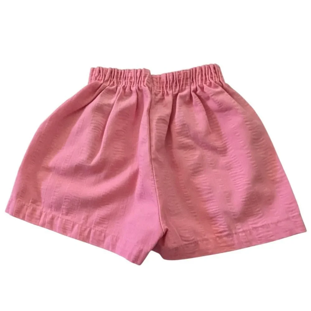 Vintage Toddler Girl Pink Elastic Waist Shorts‎